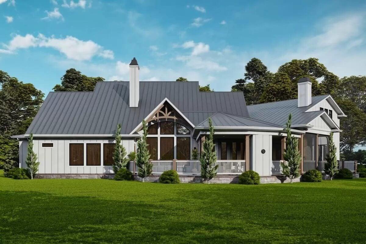 Check Out the Bold Gable Accents on This Charming Farmhouse
