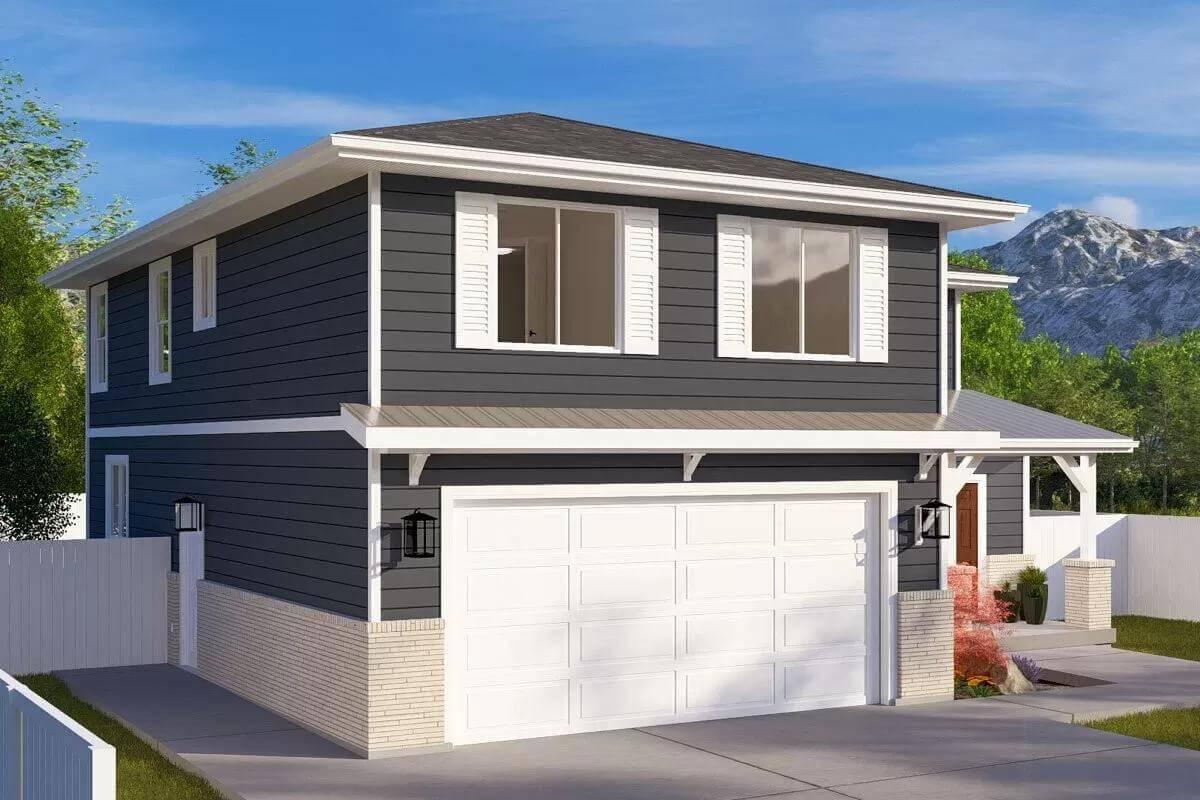 Clean Lines and Bright Contrast in This Modern Craftsman Facade