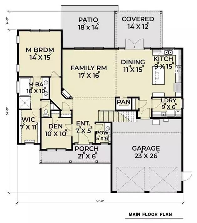 Craftsman Layout with a Cozy Den and Spacious Family Room