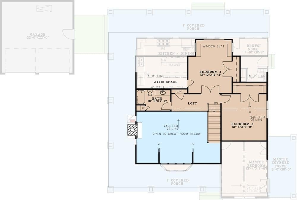 Exploring the Upstairs Loft and Bedrooms in This Floor Plan
