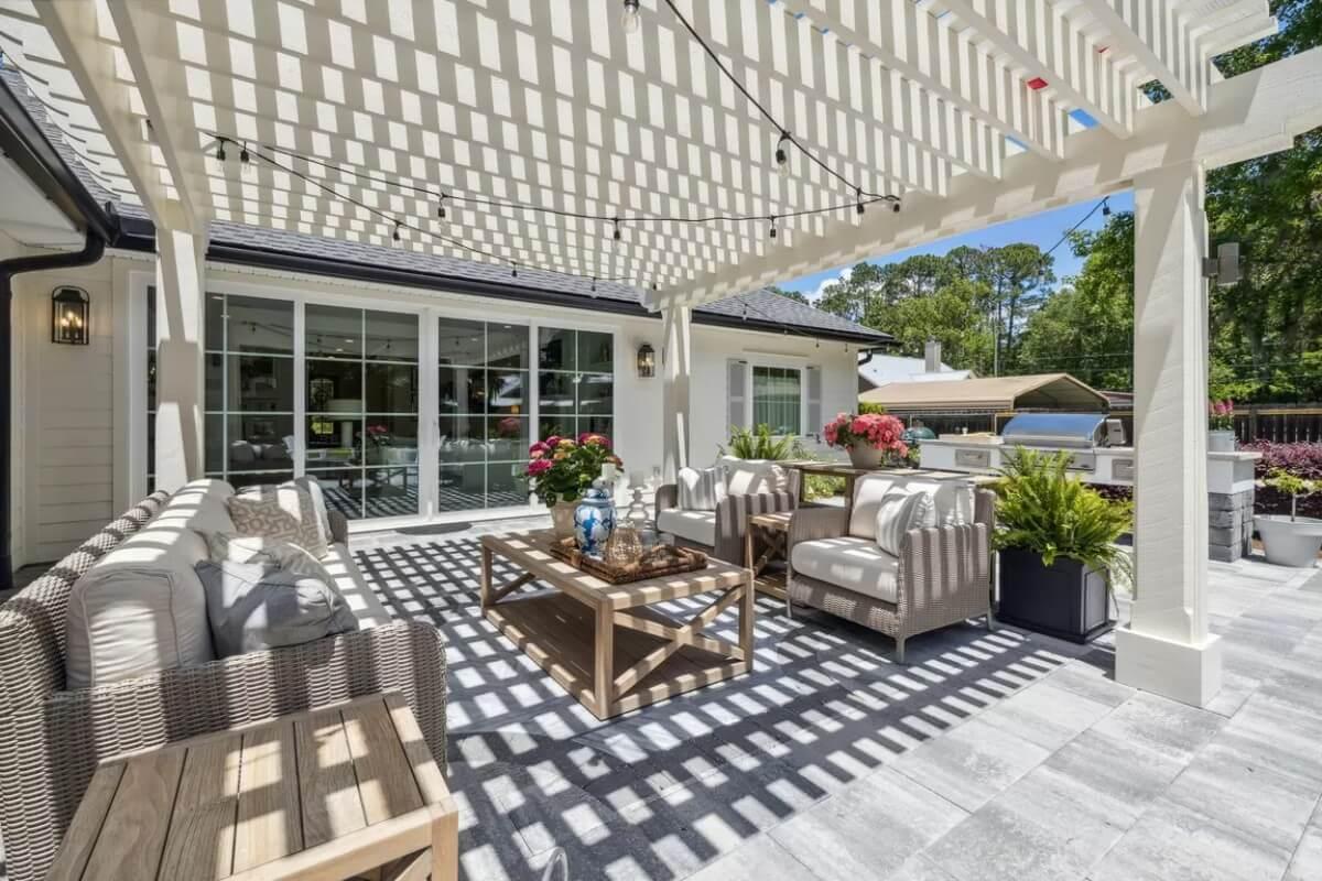 Look at the Light and Shadow Play from This Trellised Patio