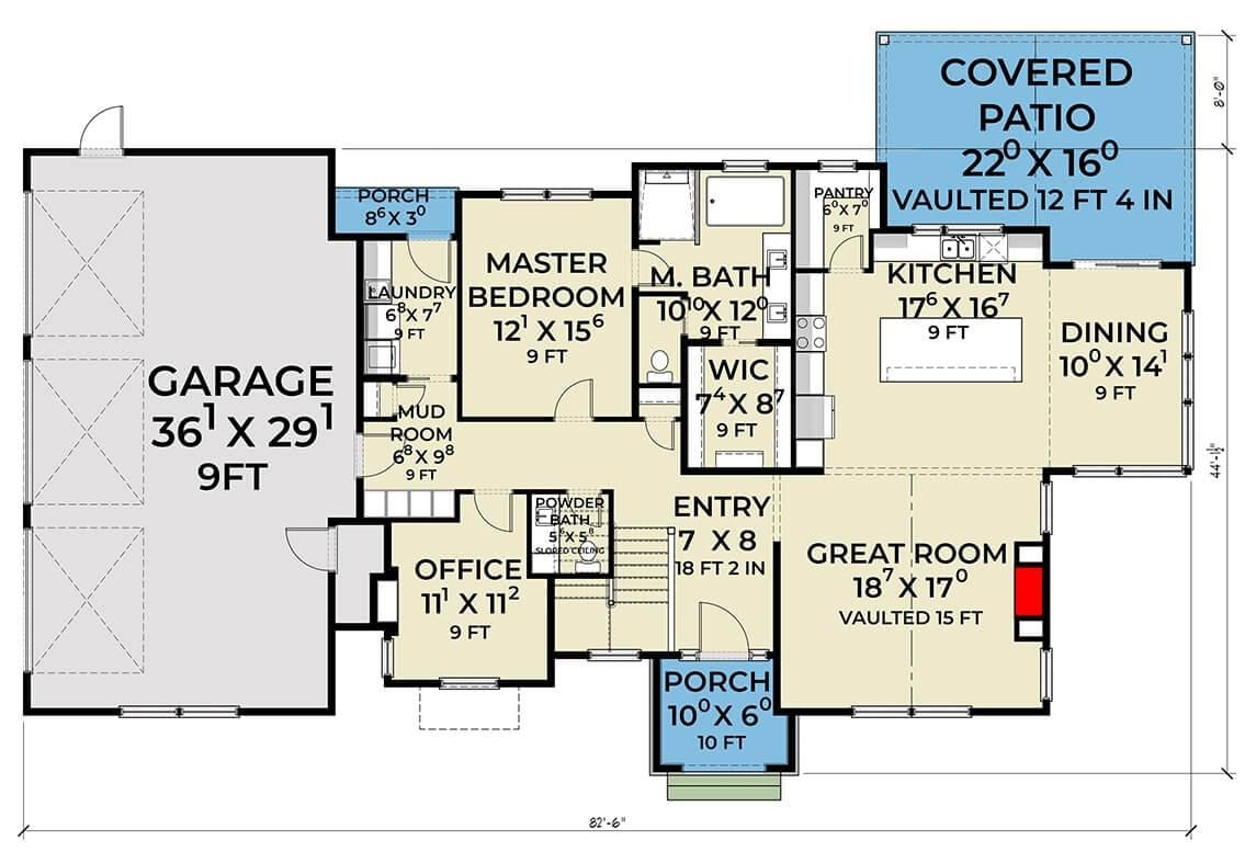 Functional Main Floor Layout with a Great Room and Office