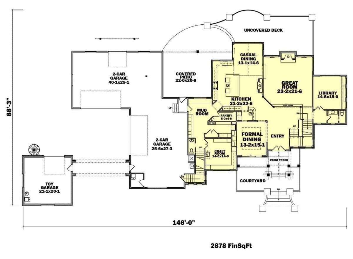 Explore the Spacious Great Room and Library in This Expansive Floor Plan