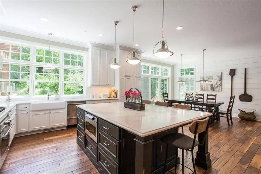 Wow, Check Out the Light-Filled Kitchen with a Spacious Island