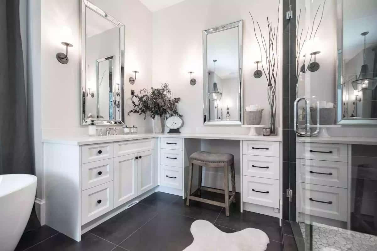 Take a Look at the Sleek Vanity Setup in This Chic Bathroom
