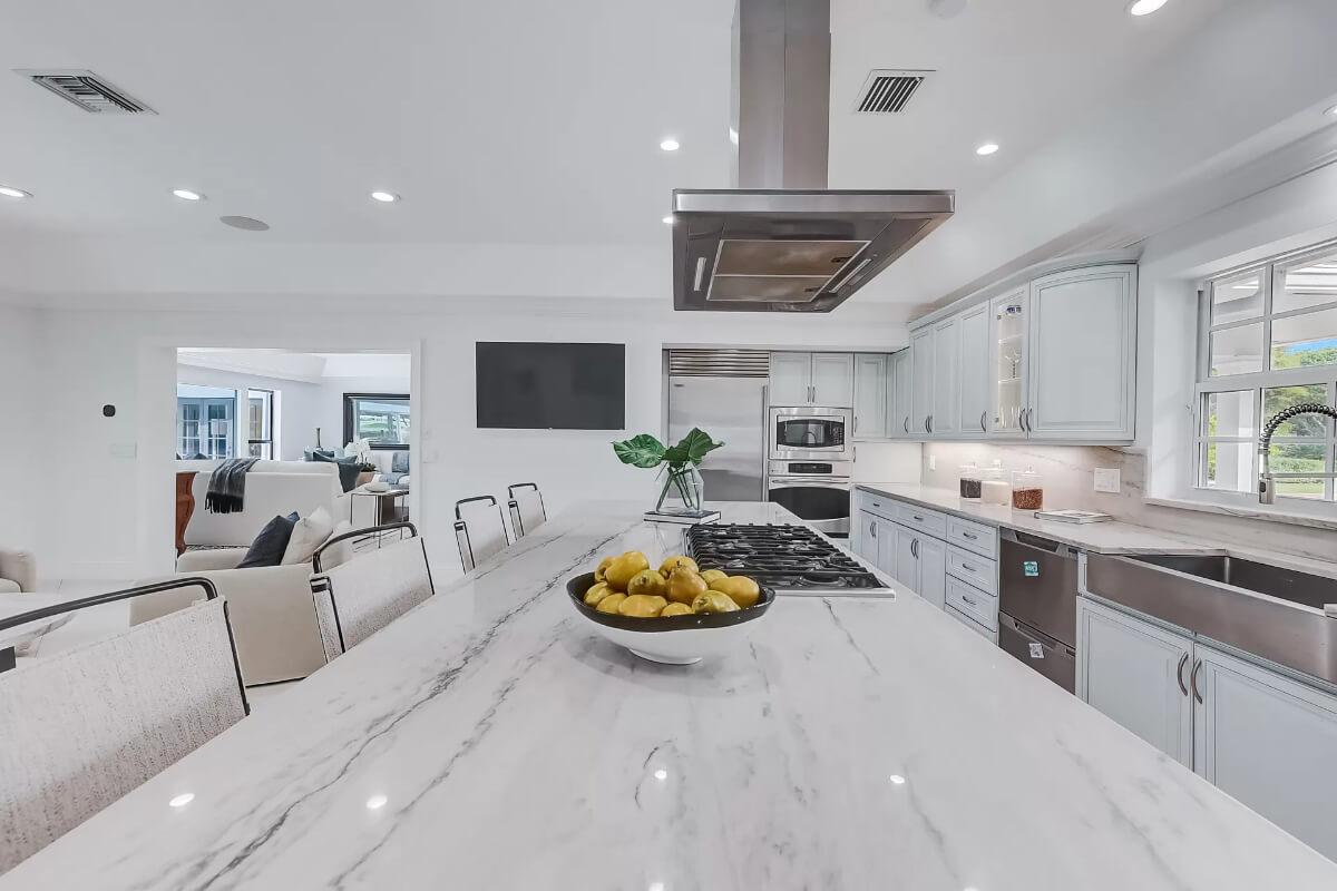Wow, Check Out That Marble Island – Perfect for a Busy Kitchen