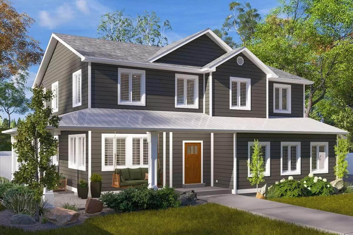 Check Out This Classic Craftsman Porch with a Hanging Swing