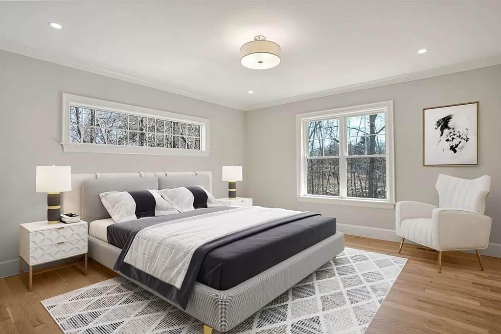 Light-Filled Bedroom with Modern Accents and Nordic Charm