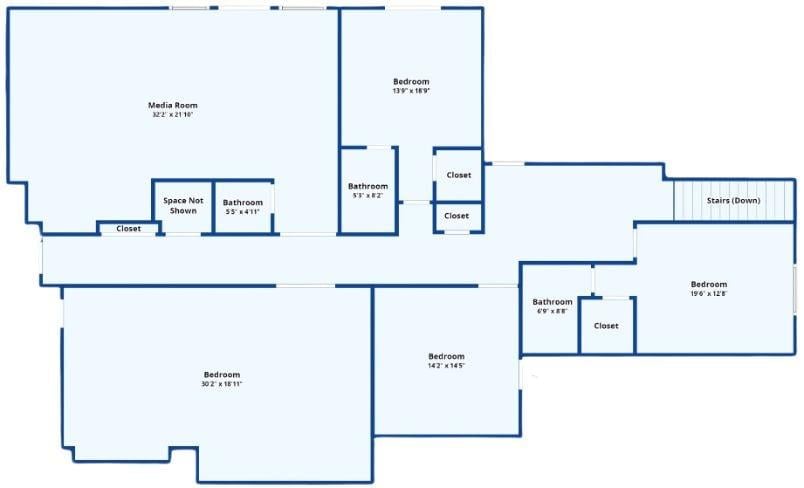 Upper Level Offers Multiple Bedrooms and a Media Room for Entertainment
