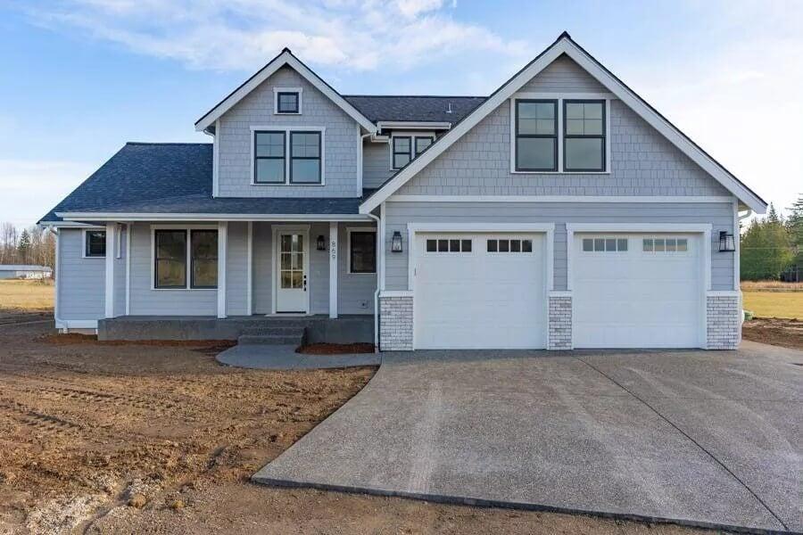 Modern Craftsman Exterior with Dual Garage Doors