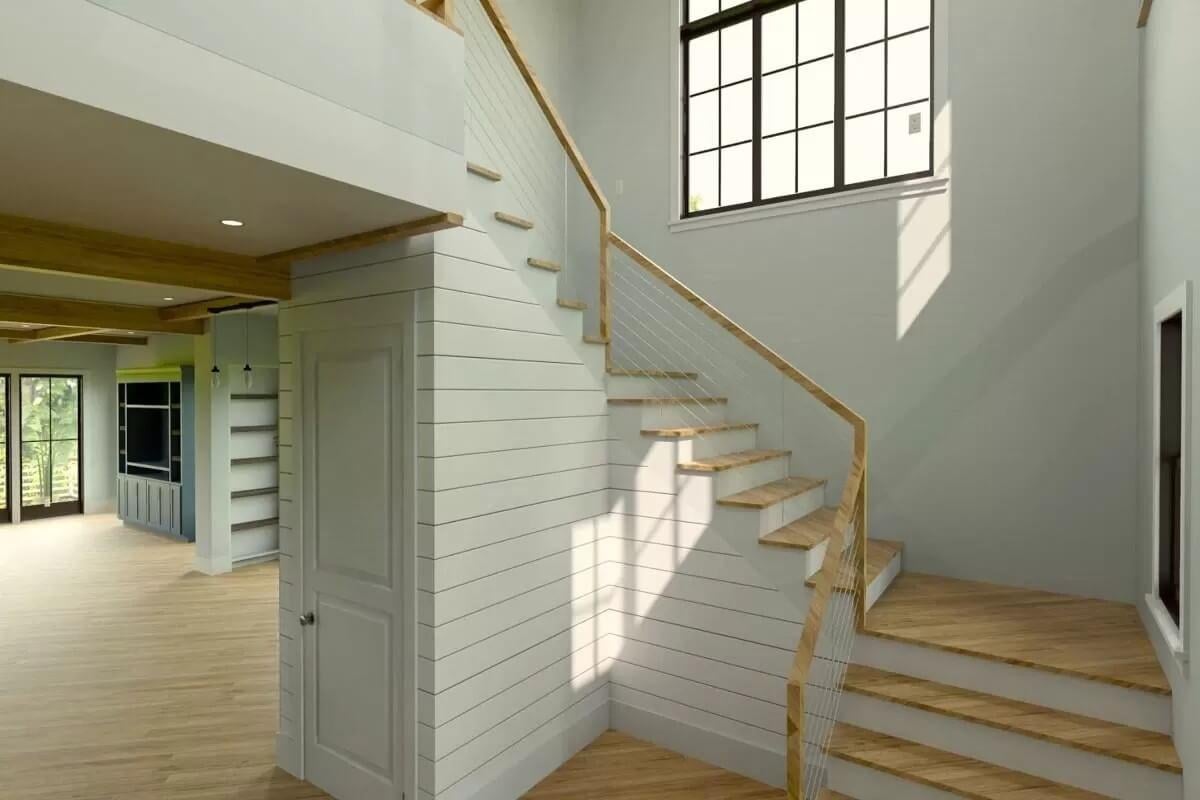 Admire the Open Staircase with Its Bright, Spacious Vibe