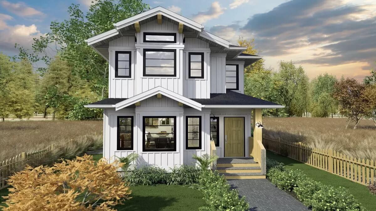 Two-Story Craftsman Charm with Eye-Catching Board and Batten Siding