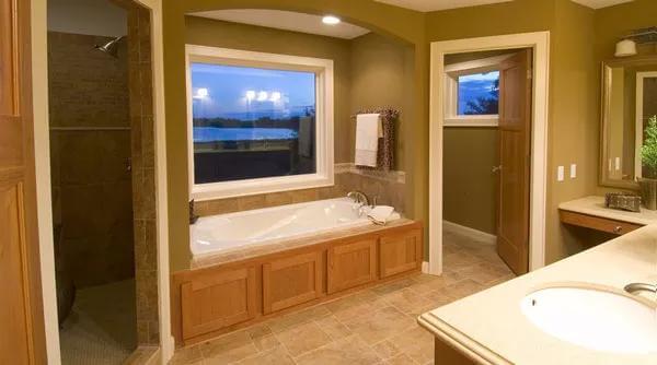 Relax in This Spa-Style Bathroom with Lakeside Views