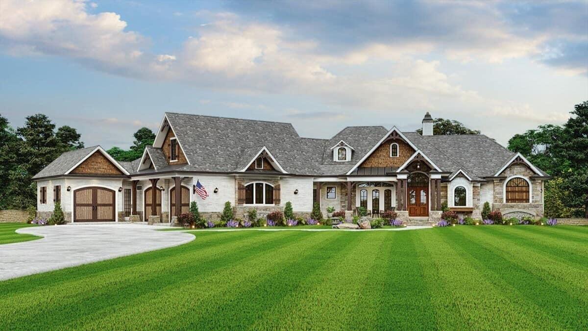 Check Out the Gabled Rooflines on This Charming Country Home