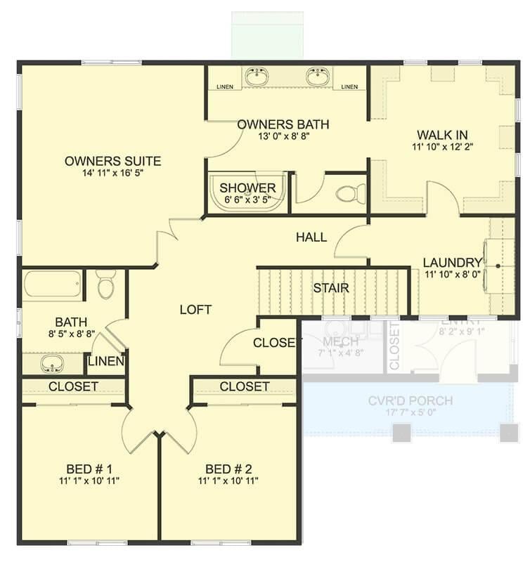 Thoughtful Upper Floor Design with a Spacious Owner
