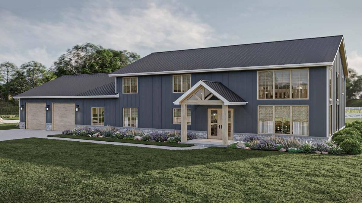 Modern Farmhouse with a Striking Gable Entryway