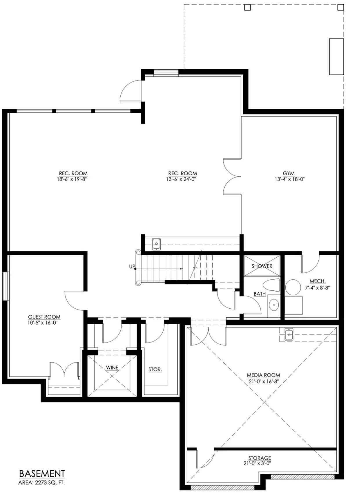 Expansive Basement Layout With a Dedicated Media Room and Wine Storage