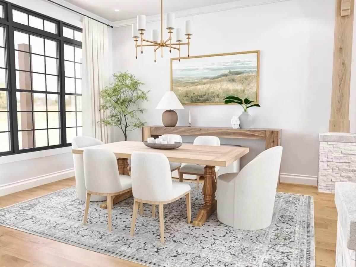 Notice the Rustic Wood Tones in This Elegant Dining Room