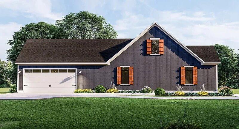 Striking Navy Facade with Bold Wooden Shutters