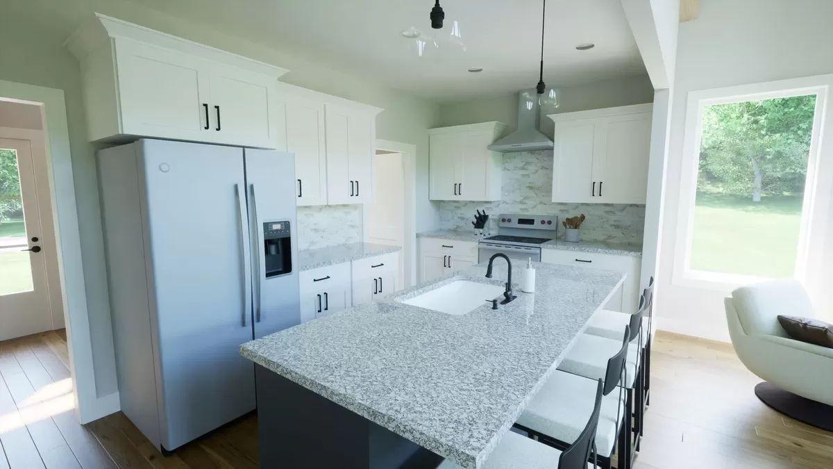 Wow! Look at That Sleek Island and Elegant Granite Countertops