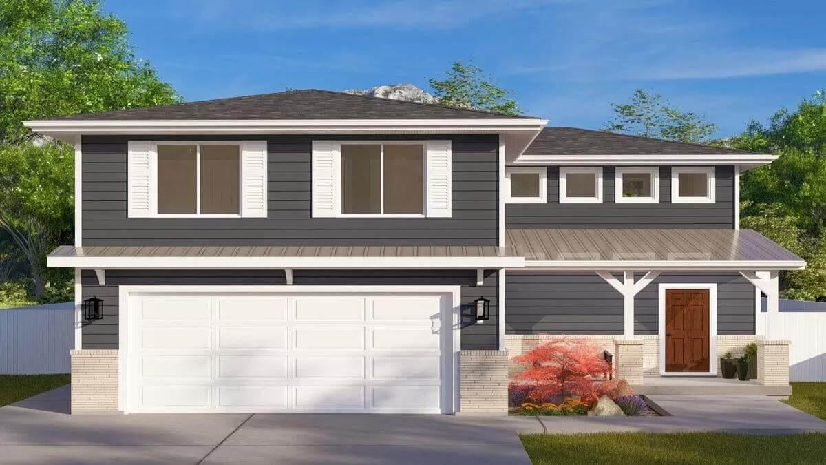 Classic Craftsman Facade with Bold Contrast and Neat Landscaping