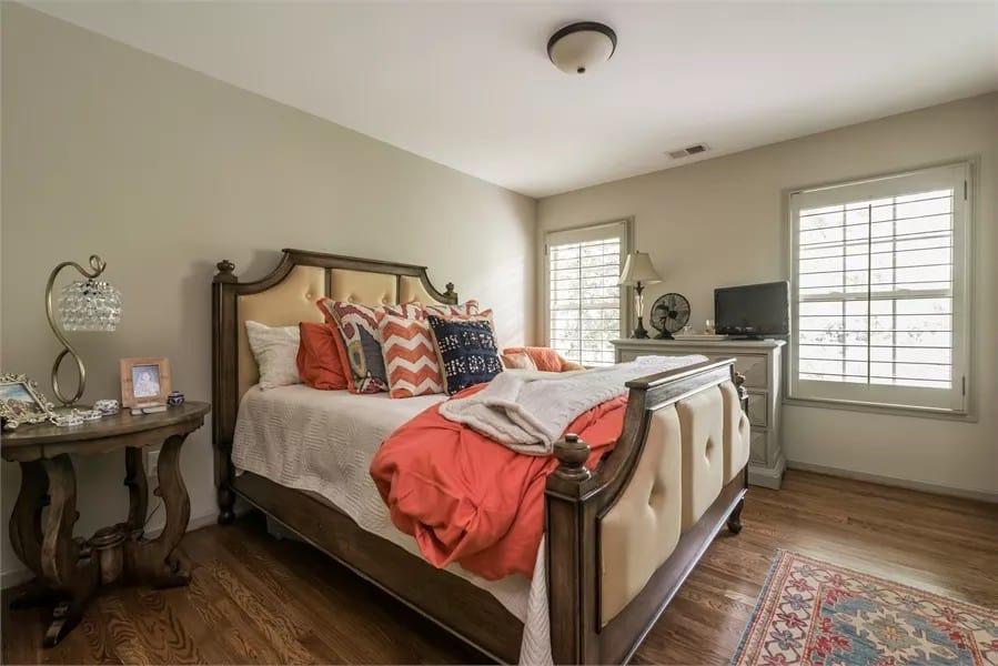 Elegant Craftsman Bedroom with Intricate Wood Details