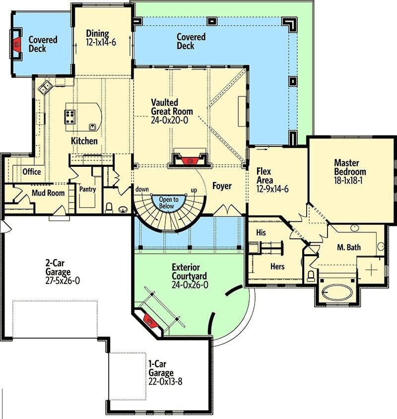 Explore the Spacious Vaulted Great Room in This Home Layout