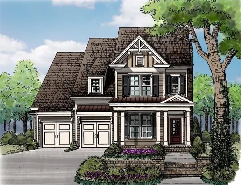 Classic Craftsman Exterior with Elegant Gables and a Welcoming Driveway