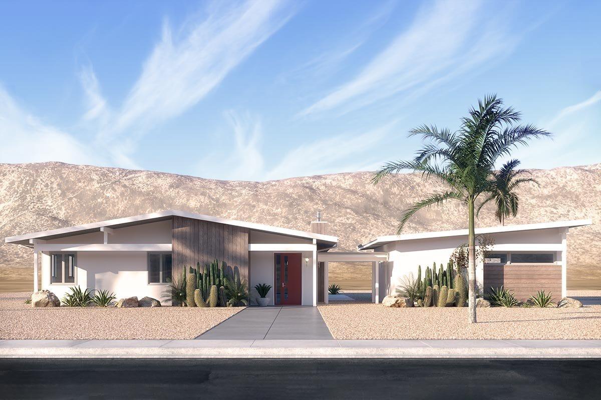 Mid-Century Modern Oasis with Striking Desert Landscaping