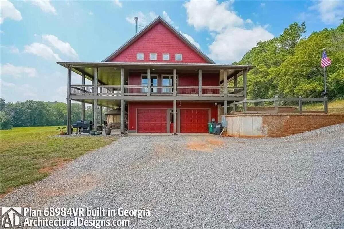 Wow, Check Out That Wraparound Porch on This Red Beauty
