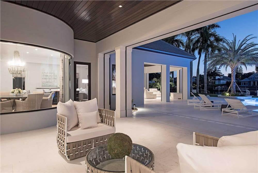 Sophisticated Outdoor Lounge Leading Right to the Poolside