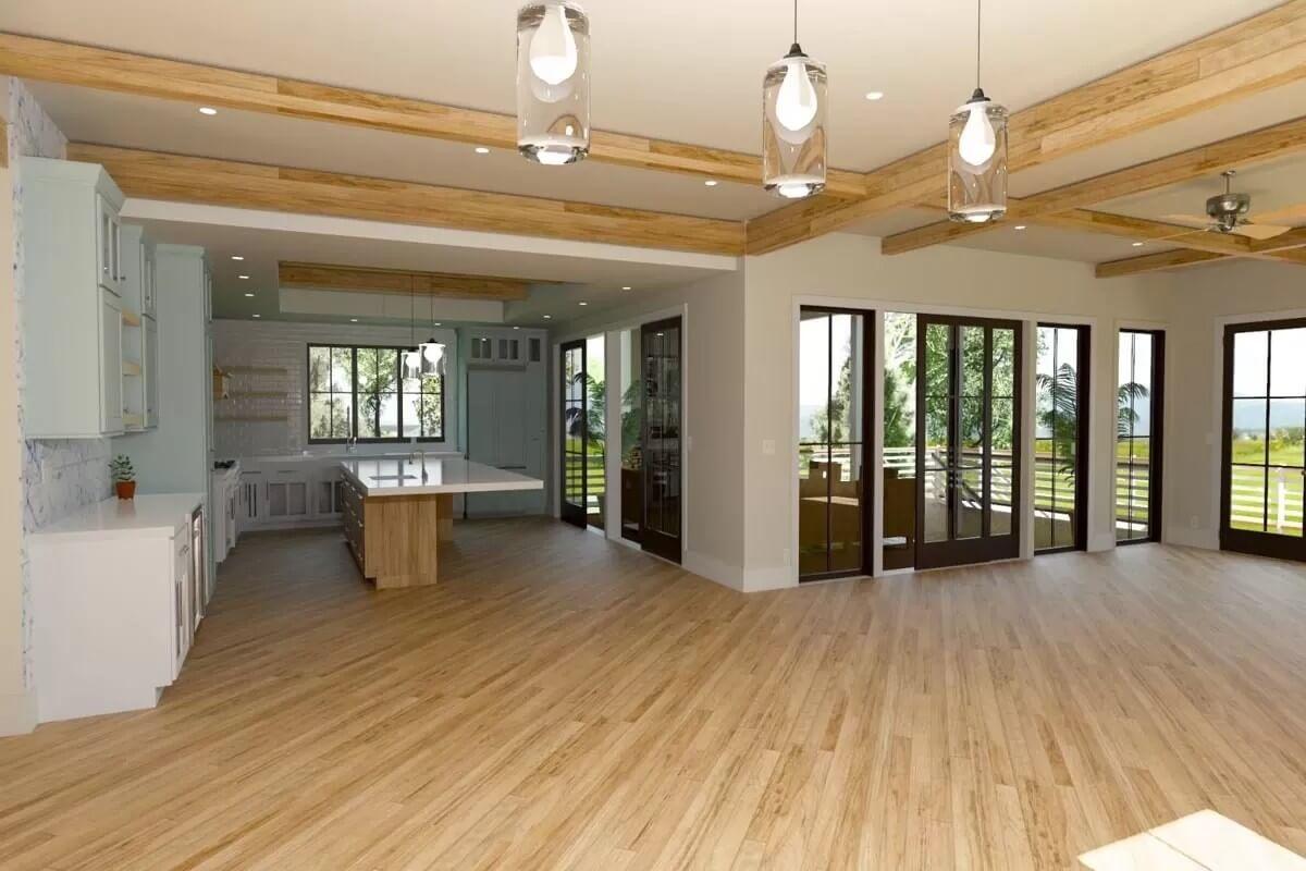 Appreciate the Natural Light Pouring Through This Open-Concept Living Space