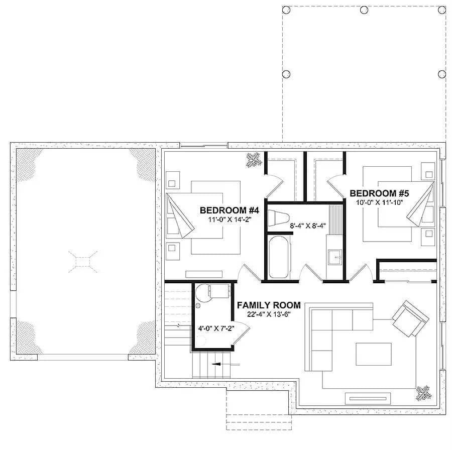 Exploring the Layout: Family Room and Two Bedrooms on Display