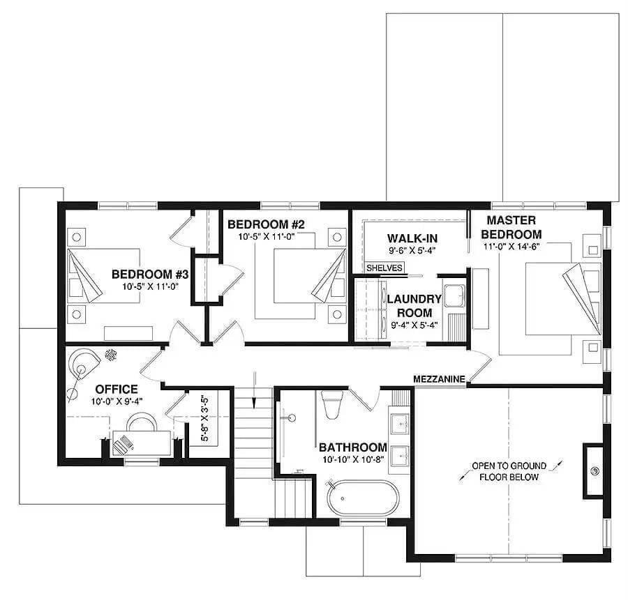 Explore This Cleverly Designed Upper Floor with a Walk-In Closet and Office