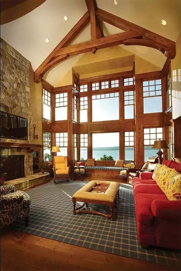 Check Out Those Stunning Wood Beams and Expansive Windows
