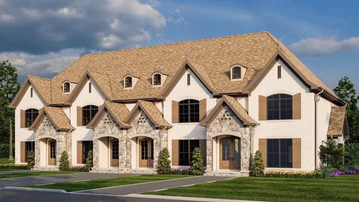 Classic European Elegance with Eye-Catching Gabled Rooflines