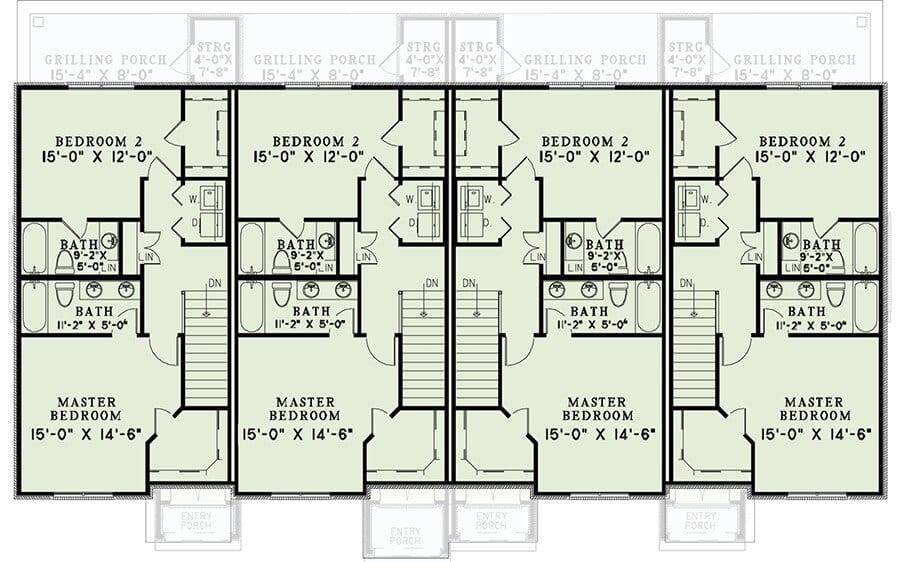 Thoughtful Duplex Design with Spacious Master Bedrooms