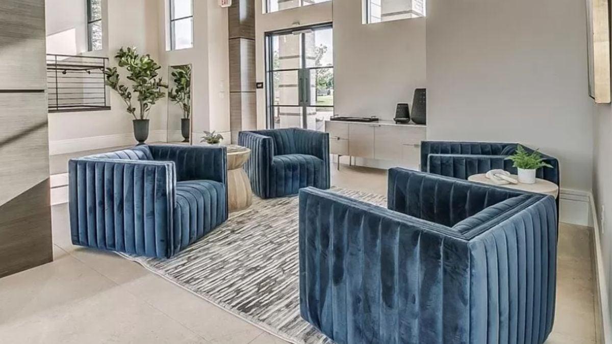 Embrace the Bold Charm of These Plush Navy Armchairs
