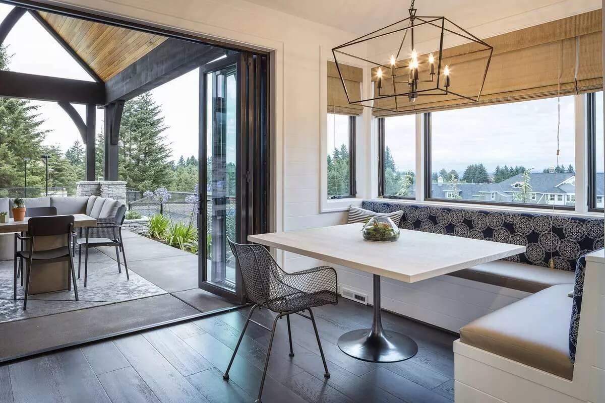 Experience Indoor-Outdoor Bliss with This Modern Breakfast Nook
