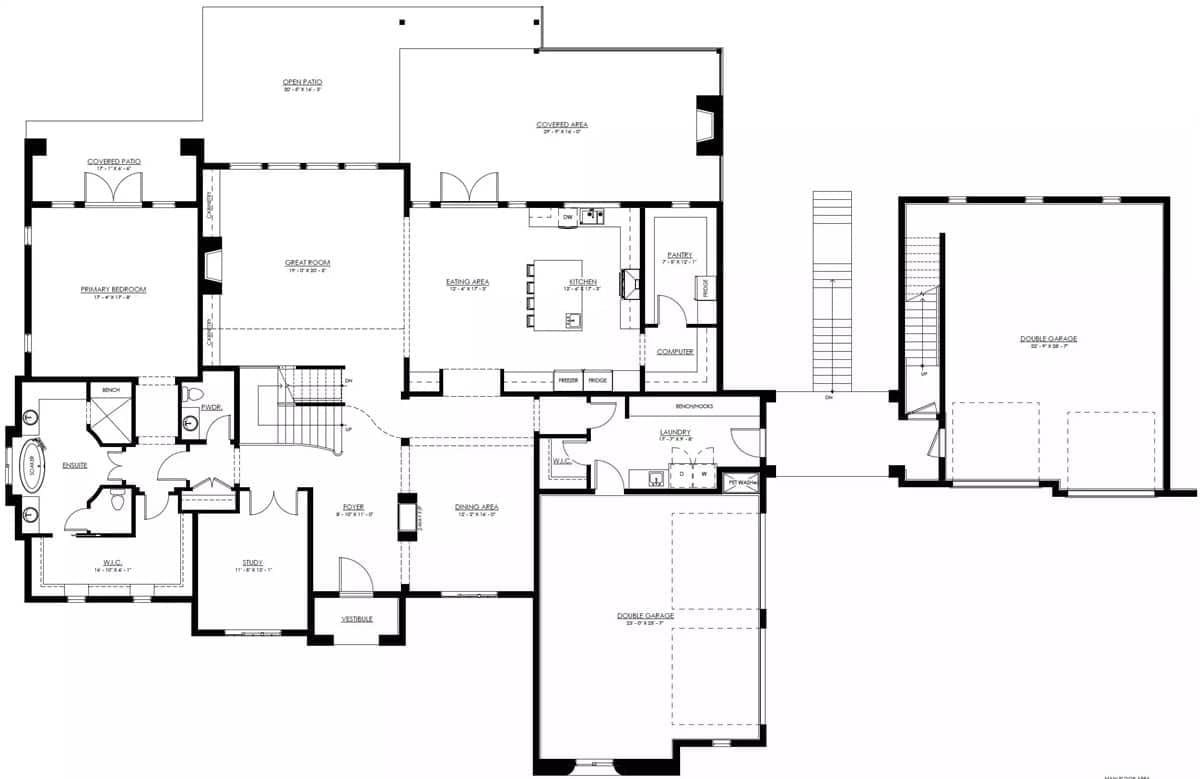 Explore the Spacious Main Level with Double Garage and Great Room
