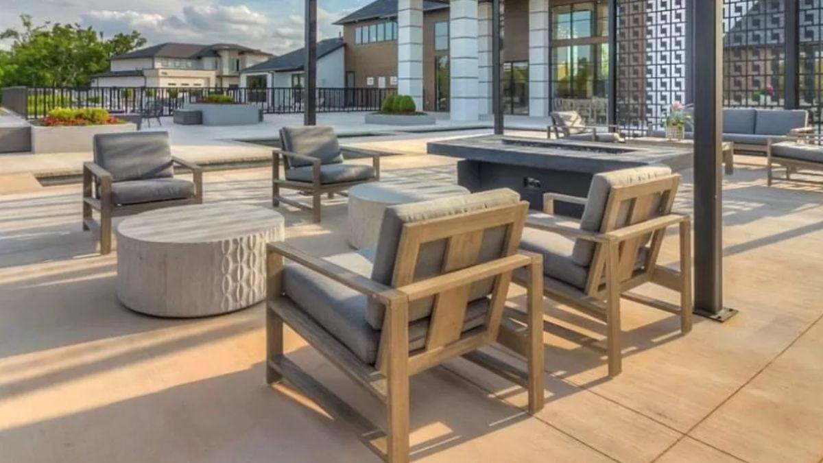 Relax in Outdoor Style with Sleek Modern Furniture and a Firepit