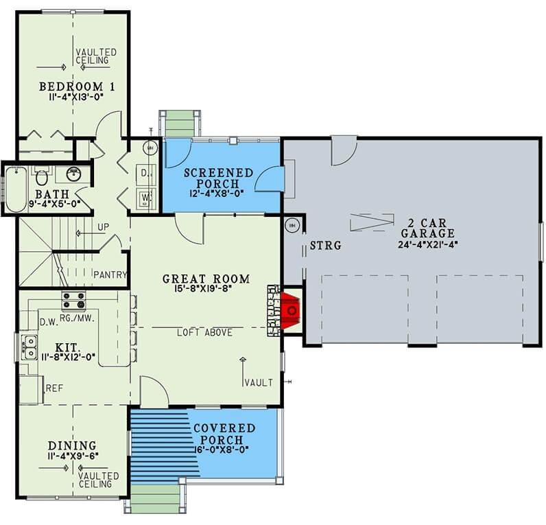 Craftsman Style Layout With a Screened Porch and Spacious Great Room