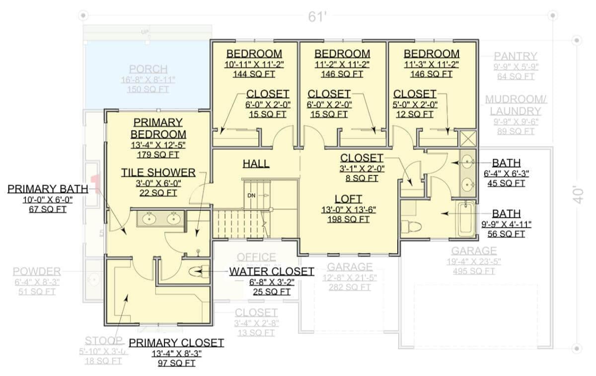 Exploring the Spacious Upper Floor Layout with a Cozy Loft