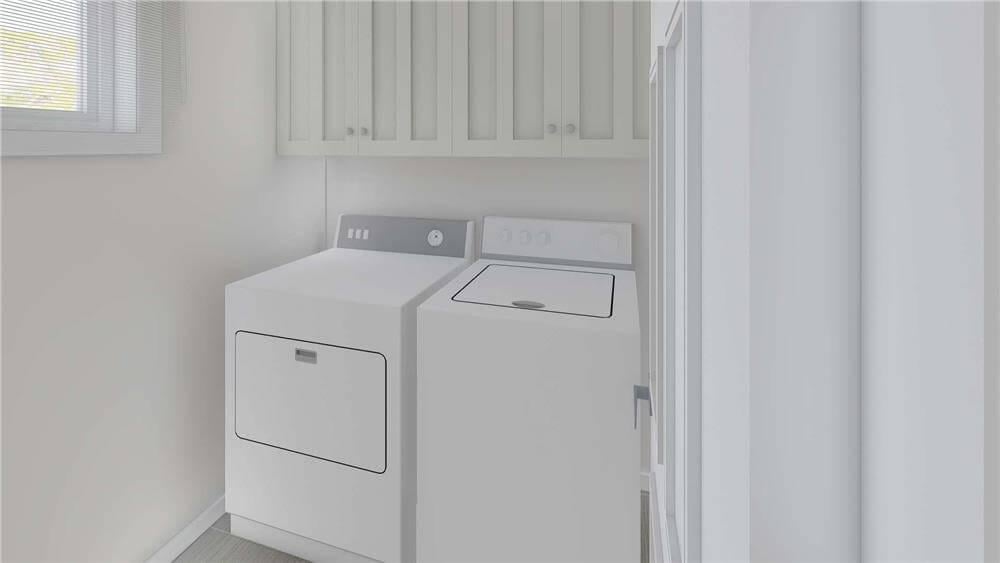 Compact Laundry Nook with Efficient Cabinetry