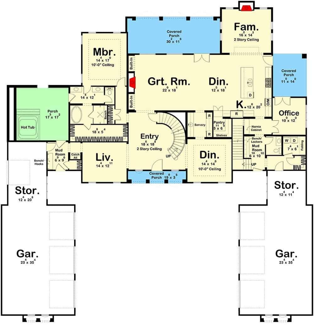Explore This Expansive Floor Plan Featuring a Central Great Room