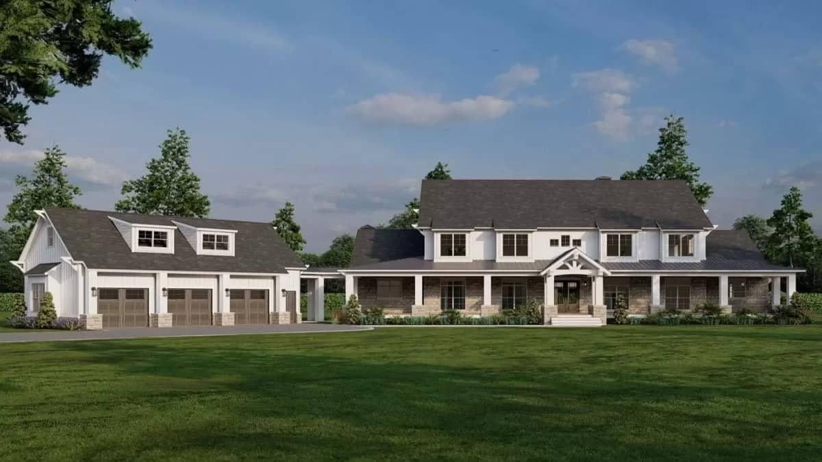 Classic Farmhouse with a Detached Three-Car Garage