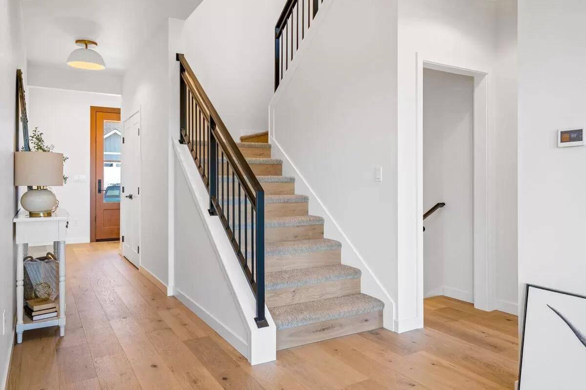 Notice the Clean Lines and Natural Light in This Modern Craftsman Entryway