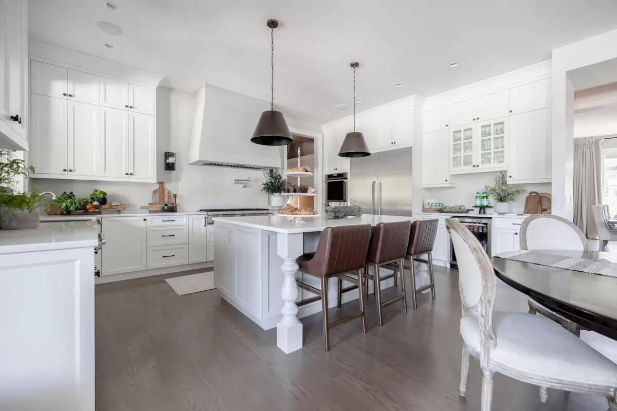 Check Out This Spacious Kitchen Island and Pendant Lighting