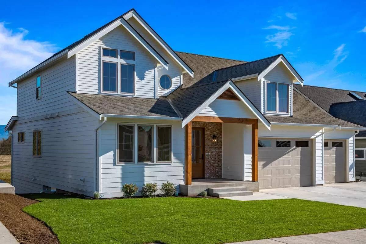 Notice the Blend of Brick and Siding on This Modern Craftsman Exterior