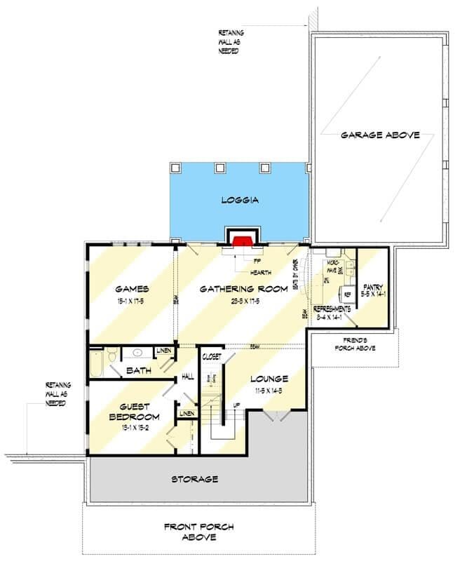 Explore This Floor Plan with a Spacious Gathering Room and Loggia